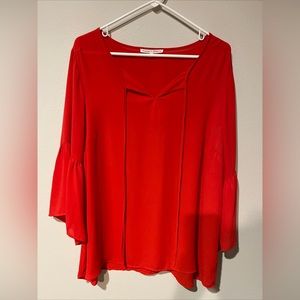 Violet & Claire True Red Bell Sleeve Top